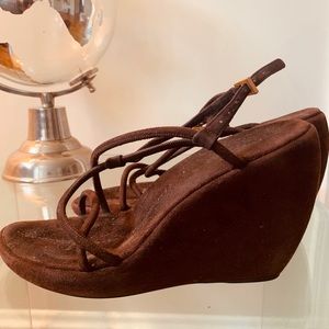 Prada Brown Suede Wedges!✨✨✨